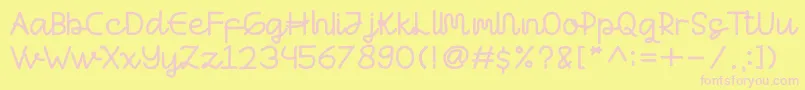 Antashalam Regular Font – Pink Fonts on Yellow Background