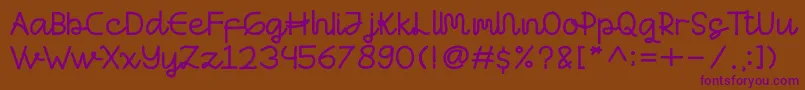 Antashalam Regular Font – Purple Fonts on Brown Background