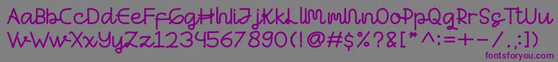 Antashalam Regular-fontti – violetit fontit harmaalla taustalla