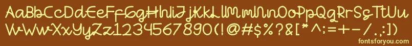Antashalam Regular-fontti – keltaiset fontit ruskealla taustalla
