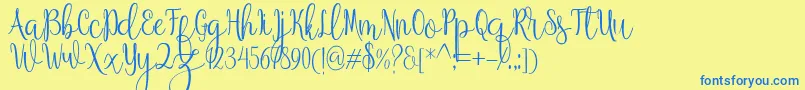 Anteater Font – Blue Fonts on Yellow Background