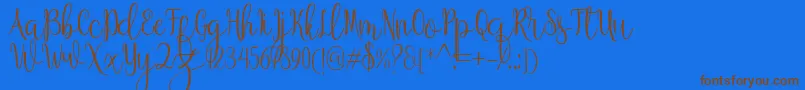 Anteater-Schriftart – Braune Schriften auf blauem Hintergrund