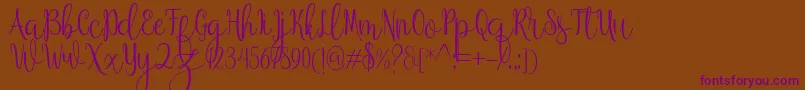 Anteater-Schriftart – Violette Schriften auf braunem Hintergrund