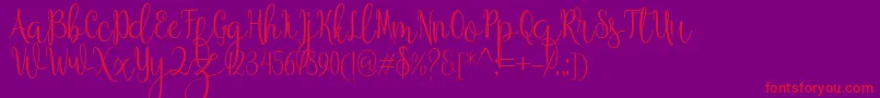 Anteater-Schriftart – Rote Schriften auf violettem Hintergrund