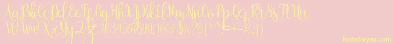 Anteater Font – Yellow Fonts on Pink Background