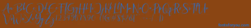 Шрифт Antefand – синие шрифты на коричневом фоне