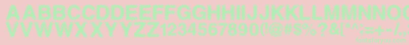 Saiba mais sobre a fonte ANTFGC Fonte ANTFGC – fontes verdes em um fundo rosa