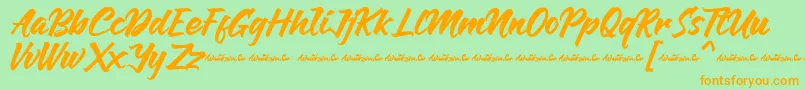 Anthares Demo Font – Orange Fonts on Green Background