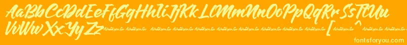 Anthares Demo Font – Yellow Fonts on Orange Background