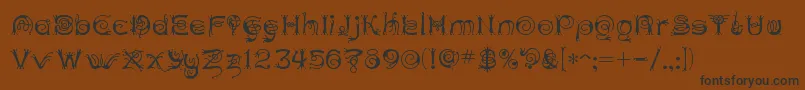 Шрифт ANTHC    – чёрные шрифты на коричневом фоне