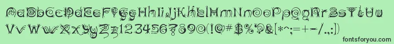 Шрифт ANTHC    – чёрные шрифты на зелёном фоне