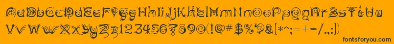 ANTHC   -fontti – mustat fontit oranssilla taustalla