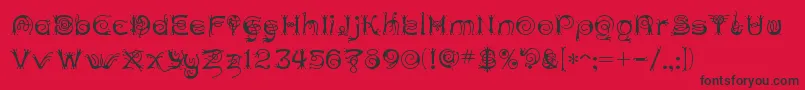 Шрифт ANTHC    – чёрные шрифты на красном фоне