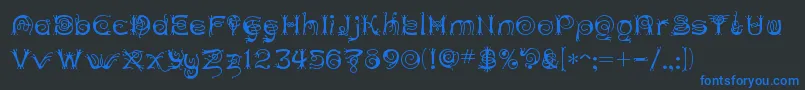 Шрифт ANTHC    – синие шрифты на чёрном фоне
