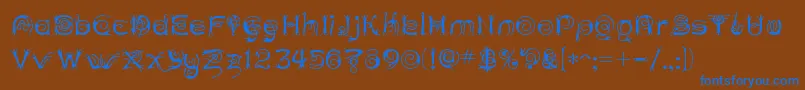 Шрифт ANTHC    – синие шрифты на коричневом фоне