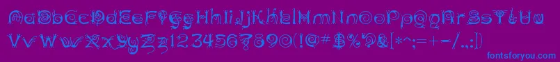 ANTHC   -Schriftart – Blaue Schriften auf violettem Hintergrund