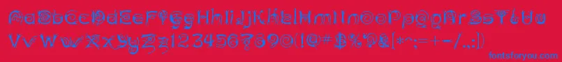 Czcionka ANTHC    – niebieskie czcionki na czerwonym tle