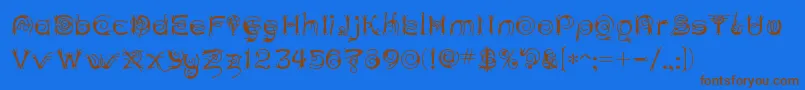 Шрифт ANTHC    – коричневые шрифты на синем фоне