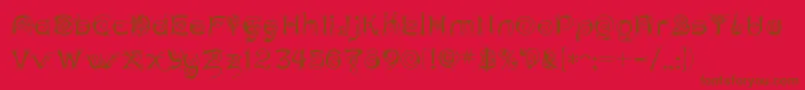 Czcionka ANTHC    – brązowe czcionki na czerwonym tle