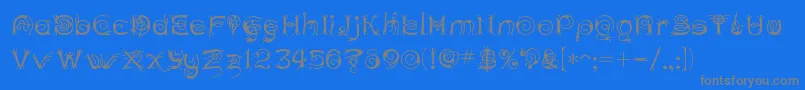 フォントANTHC    – 青い背景に灰色の文字