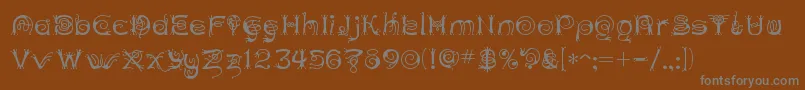 フォントANTHC    – 茶色の背景に灰色の文字