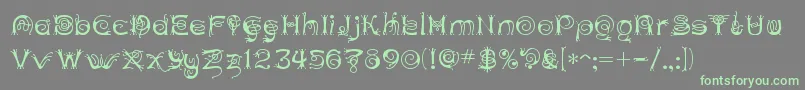 Шрифт ANTHC    – зелёные шрифты на сером фоне