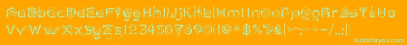 ANTHC   -fontti – vihreät fontit oranssilla taustalla