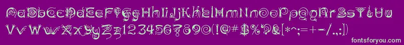 ANTHC   -fontti – vihreät fontit violetilla taustalla