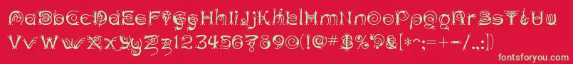ANTHC   -fontti – vihreät fontit punaisella taustalla