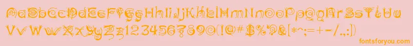 フォントANTHC    – オレンジの文字がピンクの背景にあります。