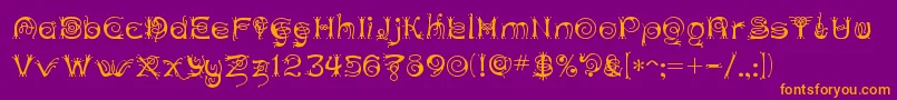 ANTHC   -fontti – oranssit fontit violetilla taustalla