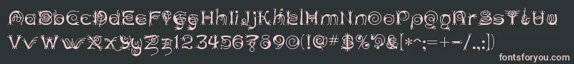 Шрифт ANTHC    – розовые шрифты на чёрном фоне