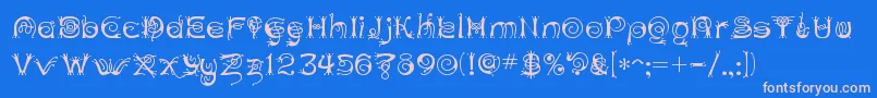 ANTHC   -fontti – vaaleanpunaiset fontit sinisellä taustalla