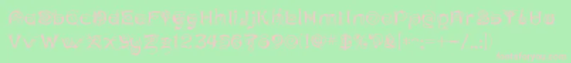 ANTHC   -fontti – vaaleanpunaiset fontit vihreällä taustalla