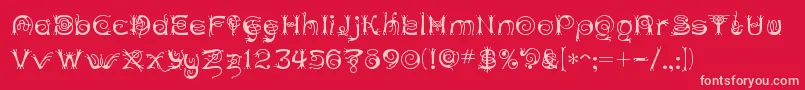 ANTHC   -Schriftart – Rosa Schriften auf rotem Hintergrund
