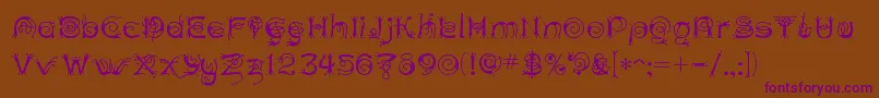 ANTHC   -fontti – violetit fontit ruskealla taustalla