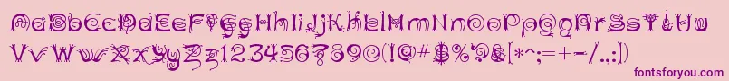 ANTHC   -Schriftart – Violette Schriften auf rosa Hintergrund