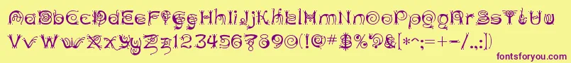 Шрифт ANTHC    – фиолетовые шрифты на жёлтом фоне