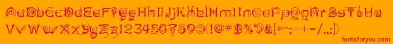 フォントANTHC    – オレンジの背景に赤い文字