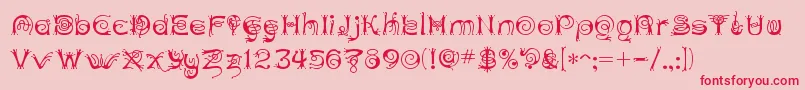 フォントANTHC    – ピンクの背景に赤い文字