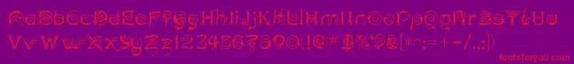 Czcionka ANTHC    – czerwone czcionki na fioletowym tle
