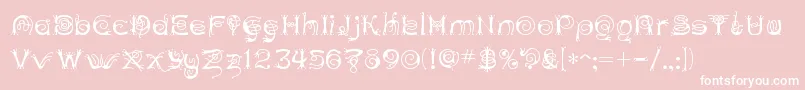 ANTHC   -fontti – valkoiset fontit vaaleanpunaisella taustalla