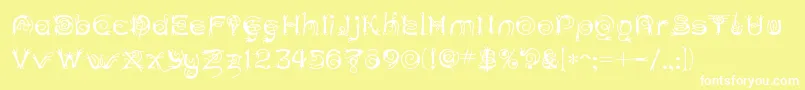 Шрифт ANTHC    – белые шрифты на жёлтом фоне