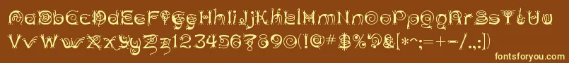 ANTHC   -fontti – keltaiset fontit ruskealla taustalla
