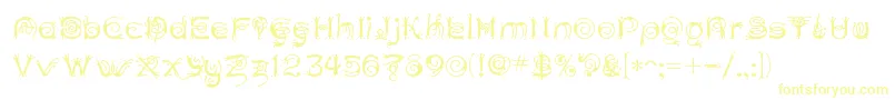 Czcionka ANTHC    – żółte czcionki na białym tle