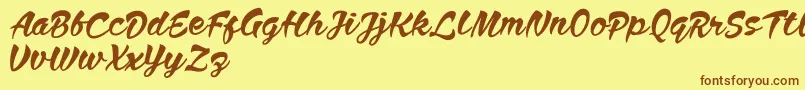 Anthem Nasney Font – Brown Fonts on Yellow Background