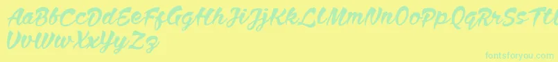 Anthem Nasney Font – Green Fonts on Yellow Background