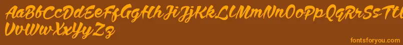 Anthem Nasney Font – Orange Fonts on Brown Background