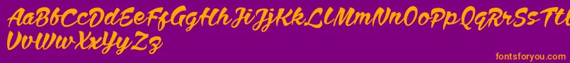 Anthem Nasney Font – Orange Fonts on Purple Background