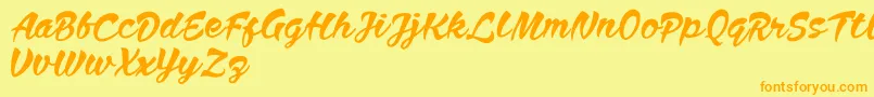 Anthem Nasney Font – Orange Fonts on Yellow Background